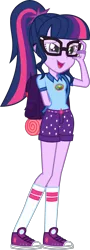 Size: 3000x8296 | Tagged: safe, artist:uponia, derpibooru import, sci-twi, twilight sparkle, equestria girls, legend of everfree, .svg available, absurd resolution, backpack, camp everfree outfits, clothes, cute, female, glasses, shoes, shorts, simple background, sleeping bag, sneakers, socks, solo, transparent background, twiabetes, vector