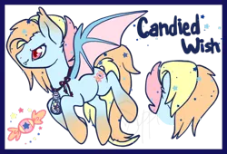 Size: 1024x697 | Tagged: safe, artist:coffeecuppup, derpibooru import, oc, oc:candied wish, unofficial characters only, bat pony, pony, male, reference sheet, solo, stallion