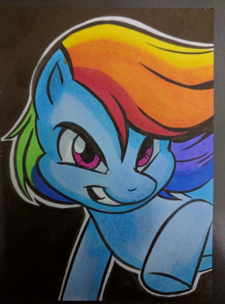 Size: 3088x4160 | Tagged: absurd resolution, artist:joshuadraws, derpibooru import, rainbow dash, safe, solo, traditional art