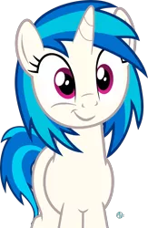 Size: 1827x2810 | Tagged: safe, artist:arifproject, derpibooru import, vinyl scratch, pony, unicorn, :t, cute, female, horn, looking at you, mare, simple background, smiling, smirk, smirk pone collection, solo, transparent background, vector, vinylbetes