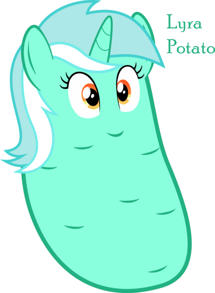 Size: 1261x1720 | Tagged: derpibooru import, food, lyra heartstrings, meme, potato, safe, simple background, solo, transparent background, vector, wat