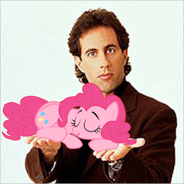 Size: 640x640 | Tagged: andrea libman, derpibooru import, human, irl, irl human, jerry seinfeld, photo, pinkie pie, safe, seinfeld, sleepy, voice actor joke