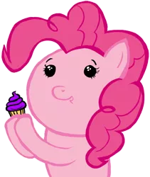 Size: 478x566 | Tagged: anonymous artist, cupcake, derpibooru import, food, hoof hold, meme, offering, pinkie pie, reaction image, safe, simple background, solo, transparent background