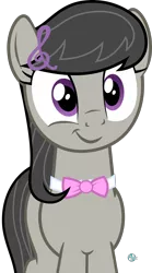 Size: 1800x3244 | Tagged: safe, artist:arifproject, derpibooru import, octavia melody, pony, bowtie, cute, hair accessory, simple background, smirk, smirk pone collection, solo, tavibetes, transparent background, vector