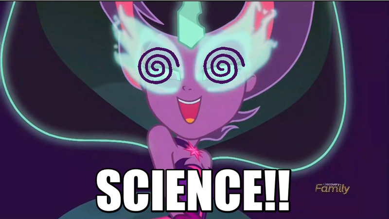 Size: 1070x603 | Tagged: safe, derpibooru import, edit, edited screencap, screencap, sci-twi, twilight sparkle, equestria girls, friendship games, discovery family logo, dr. insano, image macro, meme, midnight sparkle, midnight sparkle's lines, science, solo, spoony, the spoony experiment