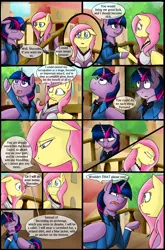 Size: 1280x1944 | Tagged: safe, artist:stuflox, derpibooru import, fluttershy, twilight sparkle, twilight sparkle (alicorn), alicorn, pony, comic:the count of monte rainbow, the count of monte rainbow, clothes, comic, dress, mondego, monsparkle, shycedes, the count of monte cristo