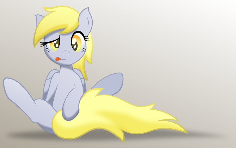 Size: 2500x1575 | Tagged: safe, artist:mang, artist:rainbownspeedash, derpibooru import, derpy hooves, pegasus, pony, blonde, covering, cute, eyelashes, female, looking at you, mare, solo, tail covering, vector