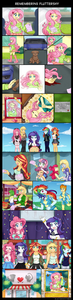 Size: 1000x4100 | Tagged: semi-grimdark, artist:lucy-tan, derpibooru import, angel bunny, apple bloom, applejack, derpy hooves, fluttershy, pinkie pie, rainbow dash, rarity, scootaloo, spitfire, sunset shimmer, sweetie belle, cat, dog, equestria girls, animal shelter, bittersweet, blood, breasts, car, car accident, coffin, comic, crying, cutie mark crusaders, dead, death, feels, funeral, grave, gravestone, hairclip, memorial, no dialogue, picture, pinkamena diane pie, sweet