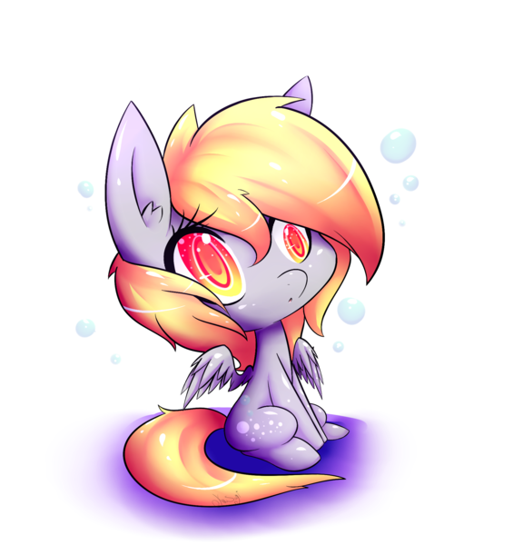 Size: 1825x1901 | Tagged: safe, artist:kousagi-hime, derpibooru import, derpy hooves, pegasus, pony, chibi, cute, derpabetes, female, mare, simple background, sitting, solo, transparent background