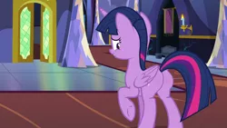 Size: 1920x1080 | Tagged: safe, derpibooru import, edit, edited screencap, editor:joshua, screencap, twilight sparkle, twilight sparkle (alicorn), alicorn, pony, to where and back again, butt blush, female, plot, solo, the ass was fat, twibutt