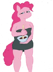 Size: 510x702 | Tagged: safe, artist:php42, derpibooru import, pinkie pie, anthro, clothes, dress, simple background, solo, transparent background