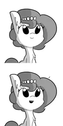 Size: 1280x2560 | Tagged: safe, artist:tjpones, derpibooru import, oc, oc:brownie bun, unofficial characters only, brownie says, exploitable meme, meme, monochrome, simple background, template, white background
