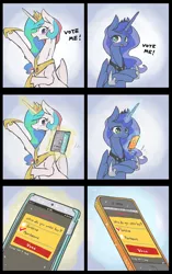 Size: 1280x2037 | Tagged: safe, artist:toki, derpibooru import, princess celestia, princess luna, alicorn, pony, comic, cute, cutelestia, duo, heartwarming, lunabetes, phone, royal sisters, smartphone, tablet