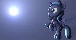 Size: 1231x649 | Tagged: 3d, artist:sugarcube-cake, derpibooru import, filly, moon, princess luna, rearing, safe, shadow, simple, solo, source filmmaker, woona, younger