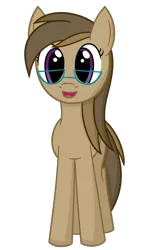 Size: 1000x1600 | Tagged: safe, artist:joey, derpibooru import, oc, oc:dawnsong, unofficial characters only, earth pony, pony, female, glasses, looking at you, mare, open mouth, simple background, smiling, solo, transparent background