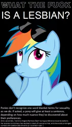 Size: 404x712 | Tagged: derpibooru import, fan theory, headcanon, mouthpiece, rainbow dash, safe, sexuality headcanon, solo, vulgar