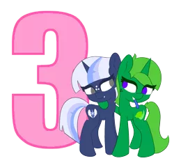 Size: 1573x1470 | Tagged: safe, artist:limedreaming, derpibooru import, oc, oc:lime dream, oc:silverlay, unofficial characters only, pony, unicorn, 3, female, mare, simple background, transparent background