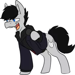 Size: 668x669 | Tagged: safe, artist:noveltmods, derpibooru import, oc, oc:ego centric, unofficial characters only, earth pony, pony, clothes, comedian, hoodie, microphone, solo