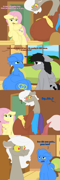 Size: 1280x3840 | Tagged: questionable, artist:theimmortalwolf, derpibooru import, discord, fluttershy, oc, oc:sonic dash, ask, comic, eris, huge eris, hyper, hyper pregnancy, image, jpeg, male pregnancy, pregnant, rule 63, sonic the hedgehog, sonic the hedgehog (series), tumblr