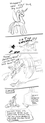 Size: 1152x3136 | Tagged: artist:lemurkatta, broken english, broken horn, chainsaw, changeling, changeling queen, comic, crying, death, derpibooru import, female, flower, gun, horn, human, monochrome, queen chrysalis, semi-grimdark, war, warhammer 40k, warhammer (game), weapon