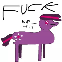 Size: 630x636 | Tagged: 1000 hours in ms paint, artist:b0rkinbad, derpibooru import, ms paint, poorly drawn pony, safe, simple background, solo, text, twilight sparkle, vulgar, white background