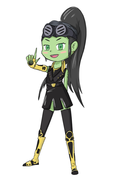 Size: 585x915 | Tagged: safe, artist:happy harvey, derpibooru import, oc, oc:anon, oc:anonfilly, unofficial characters only, equestria girls, belt buckle, blushing, boots, clothes, colored, drawn on phone, dress, ear piercing, earring, equestria girls-ified, eyebrows, fangs, female, foal, gauntlet, gloves, goggles, image, jewelry, looking at you, panties, piercing, png, ponytail, pose, shared, simple background, socks, solo, tattoo, thigh highs, transparent background, underwear