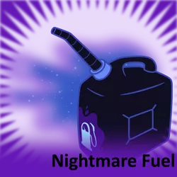 Size: 1024x1024 | Tagged: safe, artist:zutheskunk, derpibooru import, nightmare moon, derpibooru, fuel, fuel tank, gas, gas can, literal, meta, nightmare fuel, official spoiler image, pun, solo, spoilered image joke, tv tropes, tv tropes will ruin your life, vector, visual pun