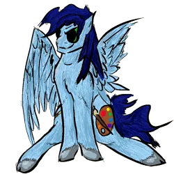 Size: 1000x1000 | Tagged: safe, artist:speedpaintthegod, derpibooru import, oc, oc:speedpaint, unofficial characters only, pegasus, pony, 2017 community collab, derpibooru community collaboration, damaged wing, male, simple background, sitting, solo, stallion, transparent background