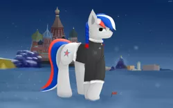 Size: 2560x1600 | Tagged: safe, artist:lukesaurusflavius, derpibooru import, oc, oc:marussia, ponified, unofficial characters only, pony, kremlin, male, moscow, nation ponies, russia, snow, solo, soviet union, st. basil's cathedral, stallion