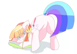 Size: 2314x1634 | Tagged: suggestive, artist:monon0, derpibooru import, toola roola, earth pony, pony, face down ass up, female, g3.5, glare, looking at you, looking back, plot, solo, solo female
