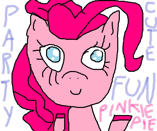 Size: 600x500 | Tagged: artist needed, source needed, safe, derpibooru import, pinkie pie, 1000 hours in ms paint, ms paint, simple background, solo, white background