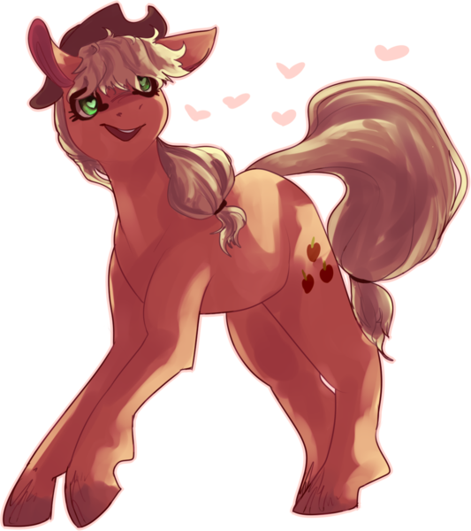 Size: 1143x1286 | Tagged: safe, artist:marshmellowcannibal, derpibooru import, applejack, heart, simple background, solo, transparent background, wingding eyes