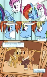 Size: 1889x3070 | Tagged: amputee, artist:vistamage, bomber jacket, comic, comic:decadence, derpibooru import, hospital, mouth hold, oc, oc:featherwind, oc:redcross, photo, rainbow dash, safe, scar, sepia, spread wings