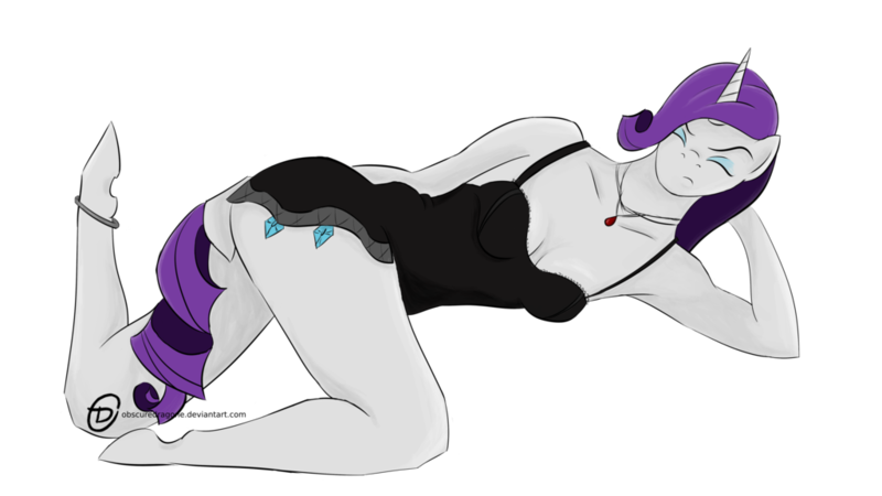Size: 1024x576 | Tagged: safe, artist:obscuredragone, derpibooru import, rarity, anthro, unguligrade anthro, unicorn, black dress, clothes, dress, eyes closed, eyeshadow, female, jewelry, makeup, mare, necklace, simple background, solo, transparent background