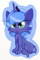 Size: 990x1495 | Tagged: alternate version, artist:springveil, cat, catified, derpibooru import, princess luna, s1 luna, safe, solo, species swap