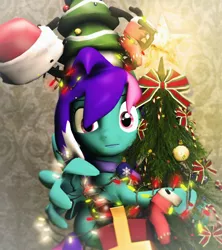 Size: 960x1080 | Tagged: safe, artist:thom330, derpibooru import, oc, unofficial characters only, pegasus, pony, 3d, christmas decoration, christmas tree, decoration, looking at you, solo, tree