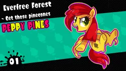 Size: 5120x2880 | Tagged: safe, artist:peachesandcreamated, derpibooru import, oc, oc:peppy pines, unofficial characters only, pegasus, pony, abstract background, crossover, female, mare, pinecone, solo, splatoon