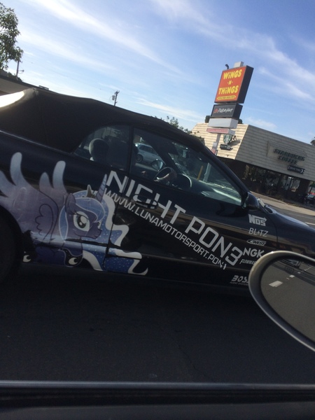 Size: 2448x3264 | Tagged: car, derpibooru import, irl, itasha, photo, princess luna, safe