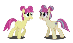 Size: 1024x606 | Tagged: safe, artist:drawingaccount, derpibooru import, majorette, sour sweet, sweeten sour, ponified, equestria girls, equestria girls ponified, long lost sisters, looking at each other, similarities, simple background, sisters, sweetly and sourly, transparent background, twin sisters, vector
