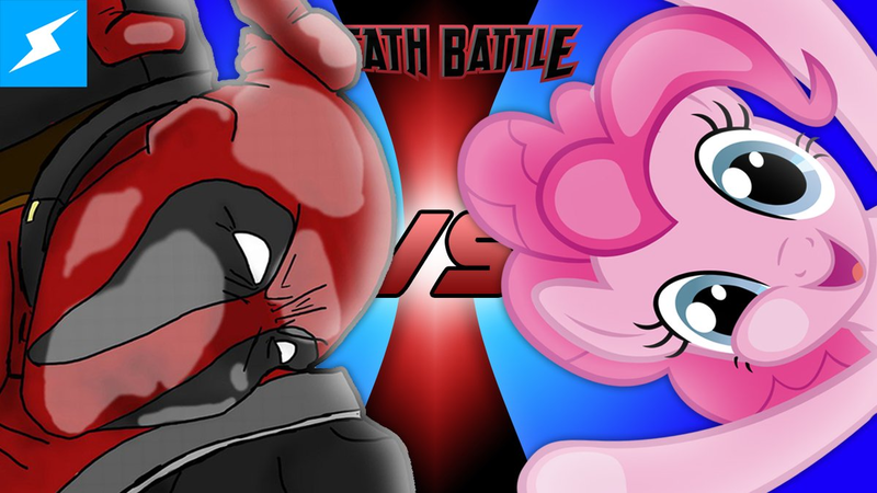 Size: 1200x675 | Tagged: deadpool, death battle, derpibooru import, fourth wall pose, pinkie pie, safe, screwattack.com