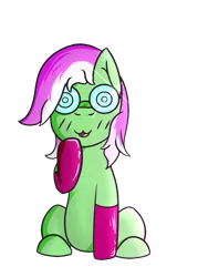 Size: 739x1030 | Tagged: safe, artist:lazerblues, derpibooru import, edit, oc, oc:mint condition, unofficial characters only, earth pony, pony, 2017 community collab, derpibooru community collaboration, glasses, simple background, sitting, solo, transparent background