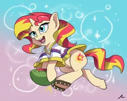 Size: 3000x2400 | Tagged: safe, artist:docwario, derpibooru import, sunset shimmer, pony, equestria girls, american football, cleats, clothes, cute, hockey, hoofball, horseshoes, jersey, open mouth, shimmerbetes, solo