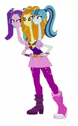 Size: 623x1003 | Tagged: source needed, useless source url, safe, artist:theunknowenone1, derpibooru import, adagio dazzle, aria blaze, sonata dusk, equestria girls, conjoined, fusion, long neck, multiple heads, not salmon, the dazzlings, three heads, together forever, wat, we have become one, you need me