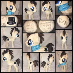 Size: 1600x1600 | Tagged: safe, artist:rubiowolf, derpibooru import, oc, unofficial characters only, pony, clothes, commission, handmade, irl, male, photo, plushie, scarf, solo, stallion, watermark