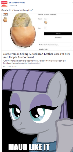 Size: 483x1007 | Tagged: buzzfeed, derpibooru import, facebook, just rock things, maud pie, obligatory pony, rock, rock pouch, safe, screenshots, solo