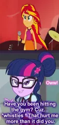 Size: 356x747 | Tagged: safe, derpibooru import, edit, sci-twi, sunset shimmer, twilight sparkle, equestria girls, dende, dragonball z abridged, female, gohan, lesbian, scitwishimmer, shipping, sunsetsparkle