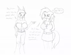 Size: 1280x989 | Tagged: anthro, artist:geminijc, big breasts, breasts, derpibooru import, female, gazelle, oc, oc:mindy, oc:peanut butter cup, pegasus, safe, unofficial characters only, warcraft, world of warcraft