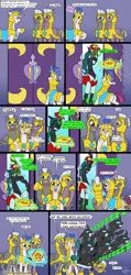 Size: 1280x2688 | Tagged: safe, artist:omny87, derpibooru import, queen chrysalis, changeling, all the guards are useless, armor, blatant lies, comic, cute, cutealis, dialogue, disguise, eyes closed, floppy ears, flying, food, frown, glare, grin, it's a trap, levitation, licking, licking lips, magic, open mouth, pizza, pizza box, pizza delivery, pouting, raised eyebrow, raised hoof, royal guard, sad, seems legit, shocked, smiling, smirk, squee, telekinesis, tongue out, trojan horse