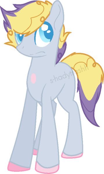 Size: 465x777 | Tagged: safe, artist:s-hadytrashh, derpibooru import, oc, oc:gifty, unofficial characters only, earth pony, pony, male, offspring, parent:pinkie pie, parent:prince blueblood, parents:bluepie, simple background, solo, stallion, transparent background