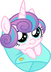 Size: 3001x4274 | Tagged: absurd resolution, artist:cloudyglow, baby blanket, cuddly, cute, cuteness overload, cutest pony alive, cutest pony ever, derpibooru import, flurrybetes, hnnng, looking at you, princess flurry heart, safe, safety pin, simple background, smiling, snug, solo, swaddling, :t, the times they are a changeling, transparent background, vector, weapons-grade cute